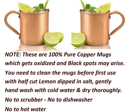 4PCS 550ml 18 Ounces Hammered Copper Plated  Moscow Mule Mug