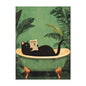 Green Funny Cat  Decorative Canvas Painting
