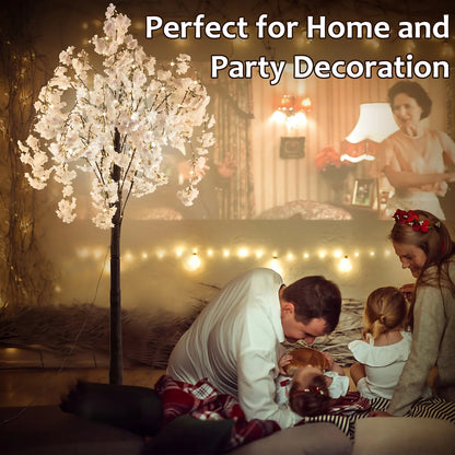 Cherry Blossom Tree Light, 6ft Lighted Trees for Decoration Inside, 450 LED Lights
