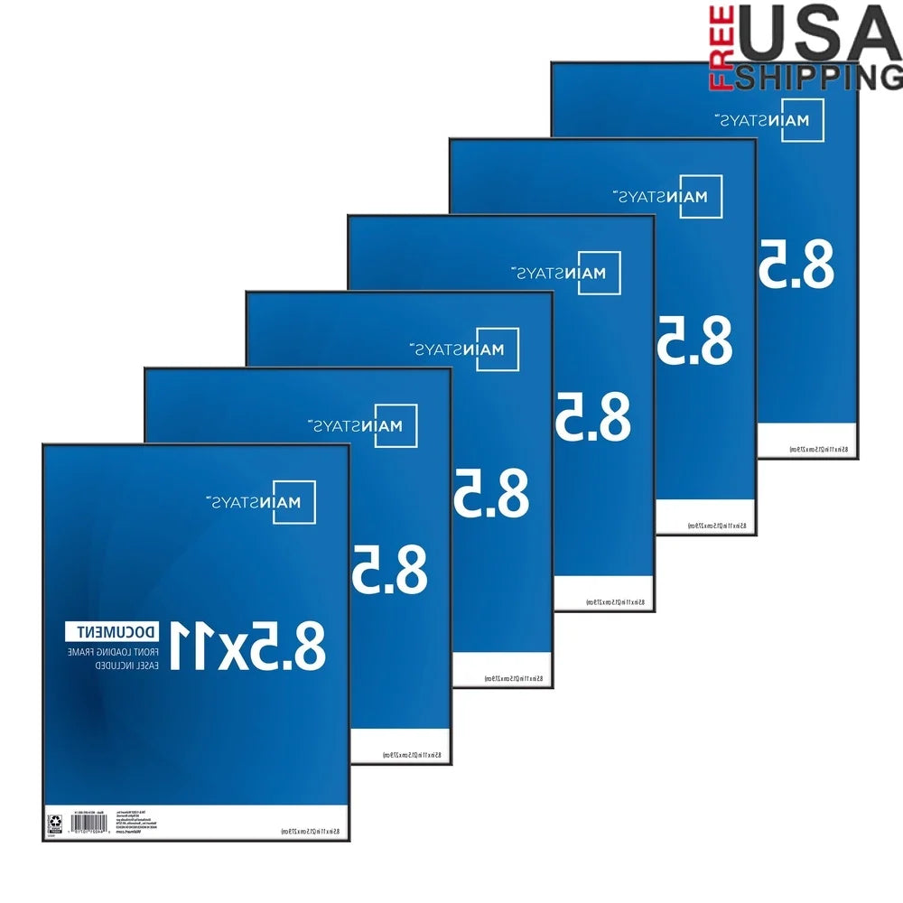 8.5x11 Front Loading Picture Frames Set of 6