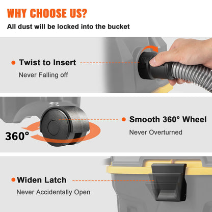 SucceBuy Portable Wet and Dry Vacuum Cleaner 15L 1200W Power Strong Suction Vacuum Cleaner & Air Blower