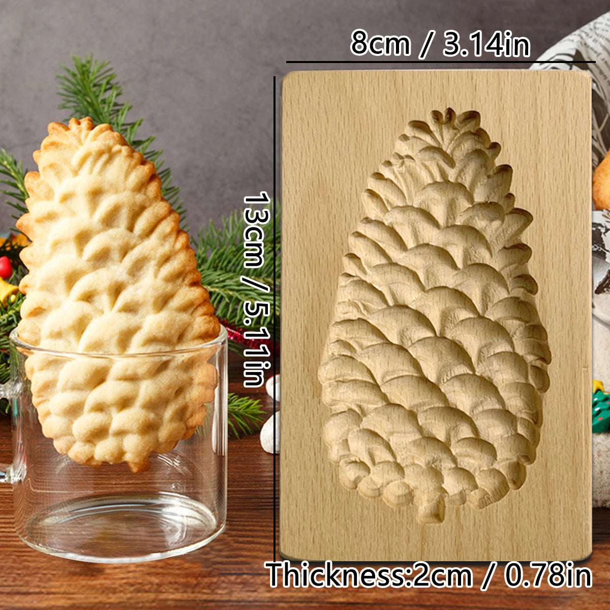 Wooden Cookie Molds for Christmas, DIY 3D Engraved