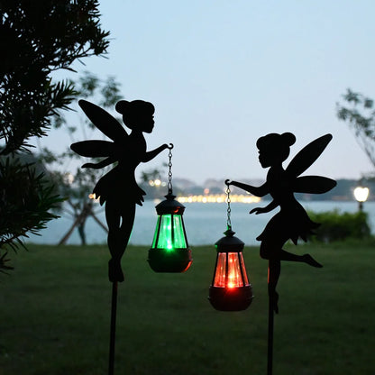 Solar Lights Outdoor Solar Watering Can Light  Waterproof Metal Hanging Lantern Fairy Garden Decor Outside