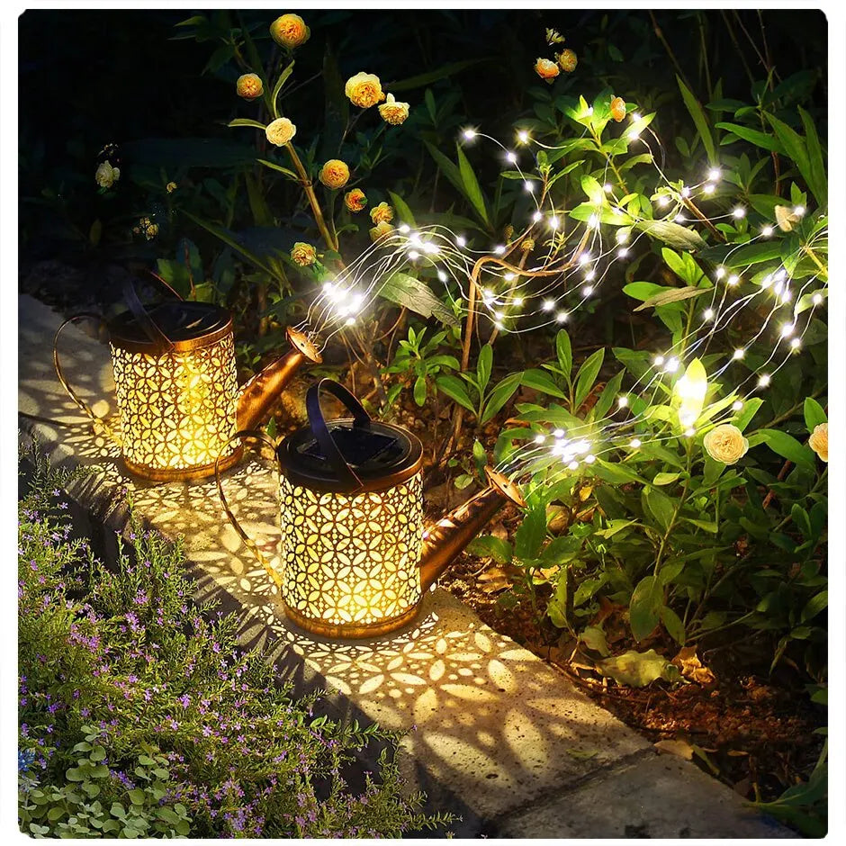 1pc Solar Watering Can with Lights Outdoor Solar Garden Lights