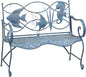 Weatherproof Blue Fish Coastal Outdoor Bench for Lawn Garden Patio