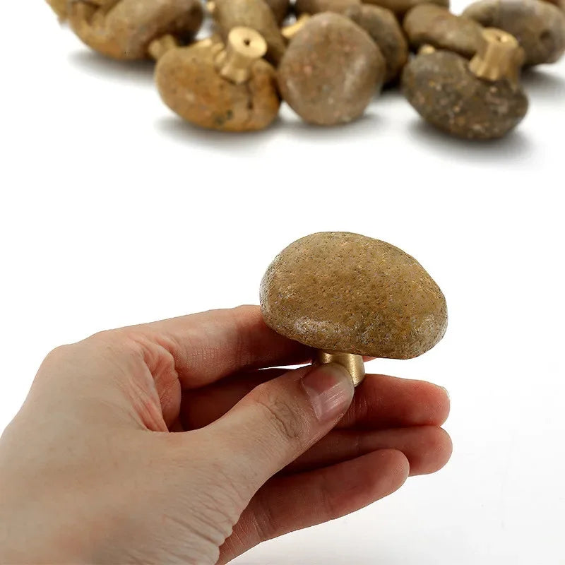1 pc Unique Natural stone + zinc alloy Door Drawer Knobs