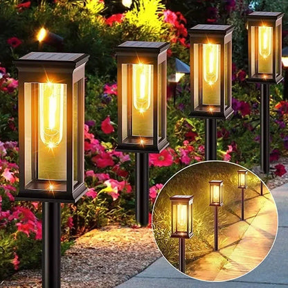 Waterproof LED Solar Lights for Garden Yard Driveway -  Outdoor Landscape Lighting Auto On/Off