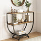3-Tier Industrial Console Table with Storage, 30" Height Entryway Sofa Table, Rustic Brown for Living Room