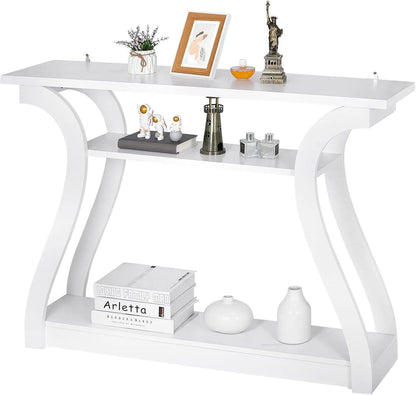Console Table, Entryway Table with 3 Tier Storage Shelves,