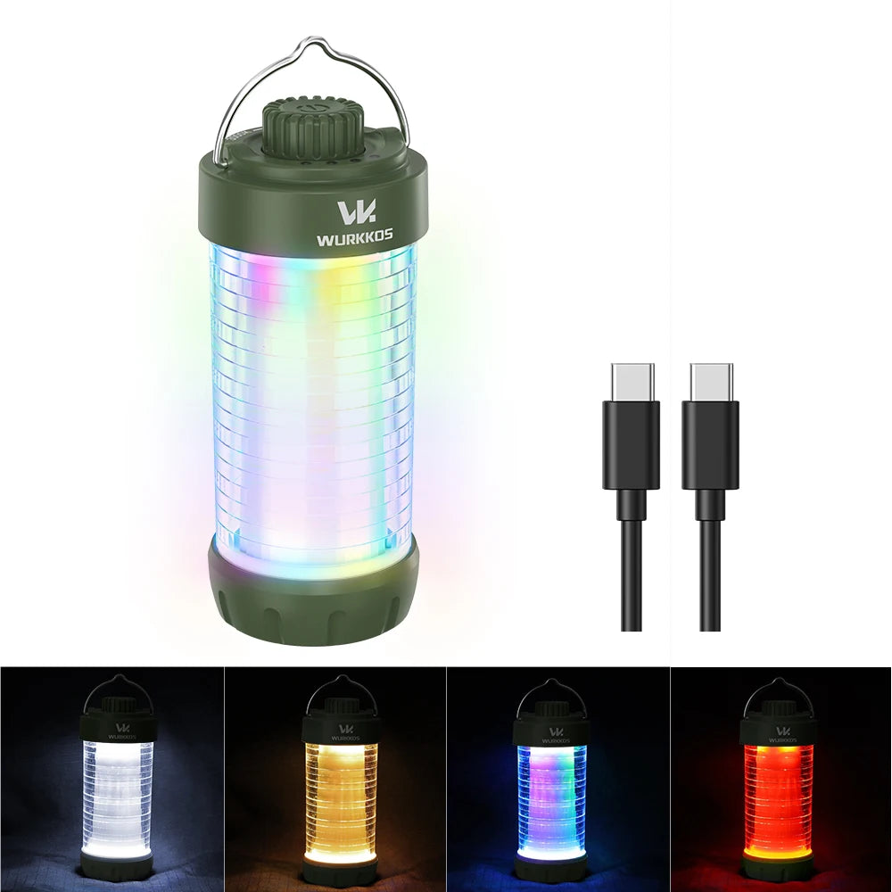 Wurkkos CL01 Camping Lantern 550LM Rechargeable LED Flashlight Waterproof EDC Work Light RGB Torch Power Bank Mini Magnetic Lamp