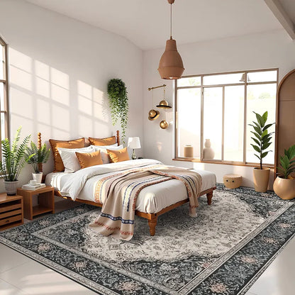 RAKKS Retro Style Rugs for Bedroom Large Area Living Room Decoration
