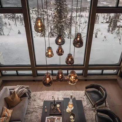 Modern Creative Colorful Glass Chandelier Contemporary Irregular Shape