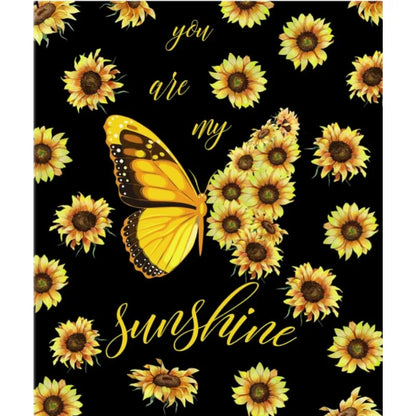Sunflower butterfly blanket for sofa bed
