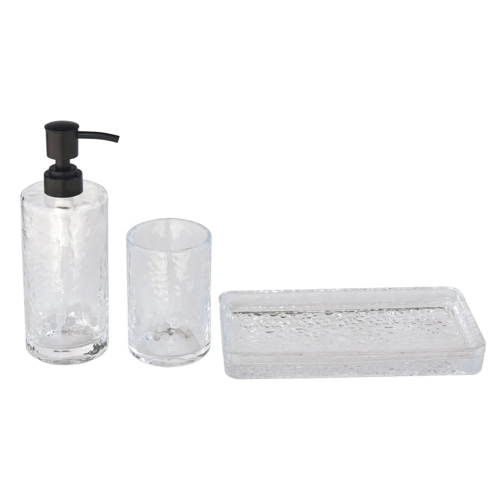 Hammered Glass Soap Pump Bottle Elegant  Design