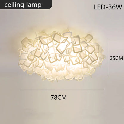 Exquisite Leaves Dimmable LED Ceiling Lights White Remote Control