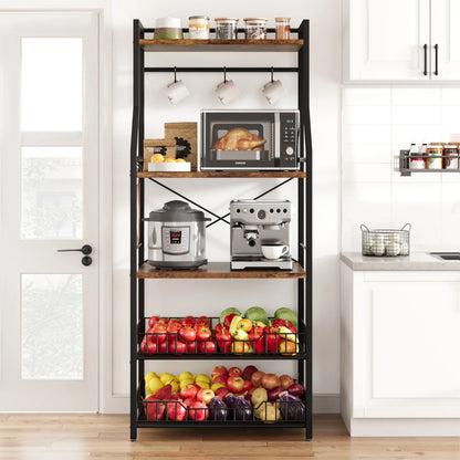 Kitchen Bakers Rack Microwave Oven Stand Coffee Bar Station