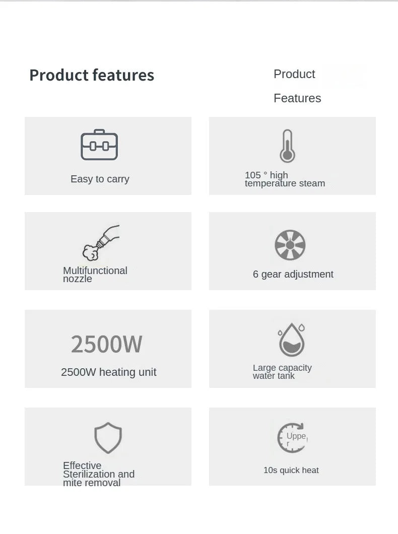 2500W Portable Steam Cleaner High Temperature  Pressure Jet  Machine