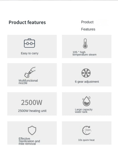 2500W Portable Steam Cleaner High Temperature  Pressure Jet  Machine