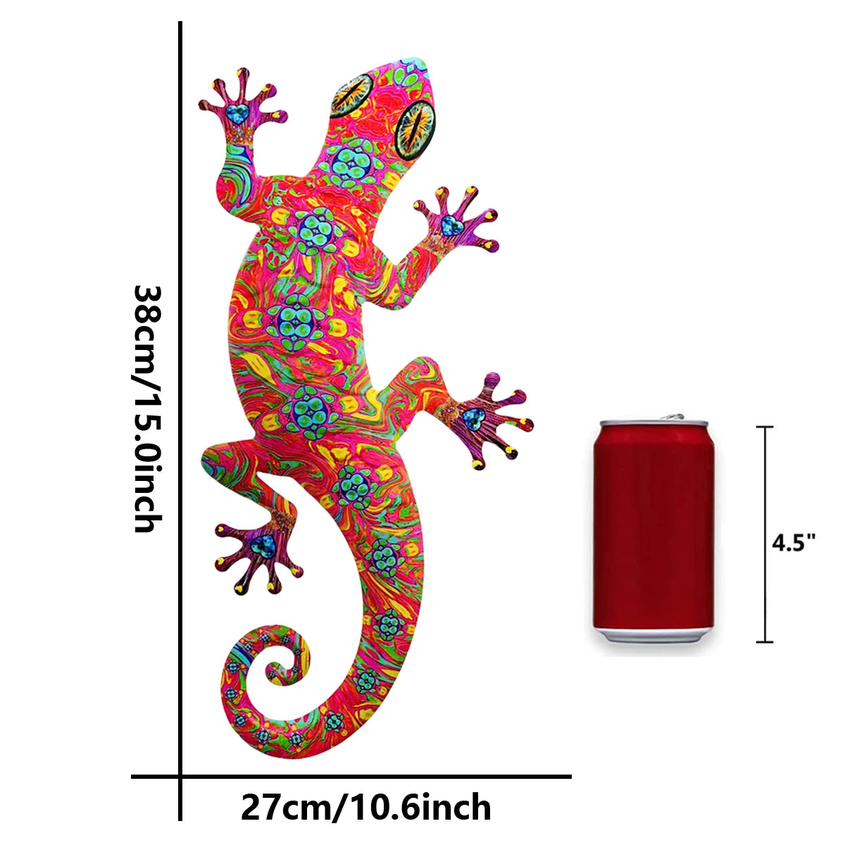 Metal Art Gecko Wall Decor  Lizard Sculptures Gecko Hanging Ornament f