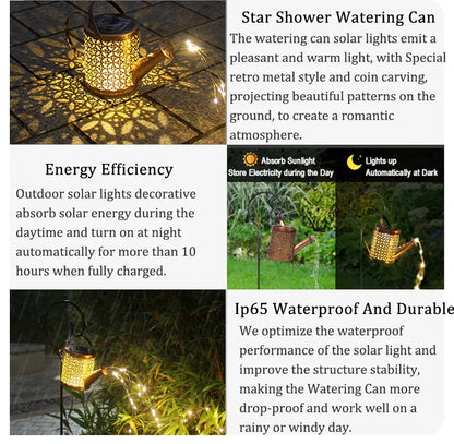 1pc Solar Watering Can with Lights Outdoor Solar Garden Lights