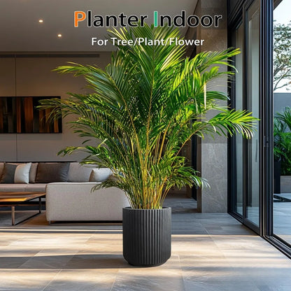 Round Concrete Planter Outdoor Indoor, Large Cement Plant Pots