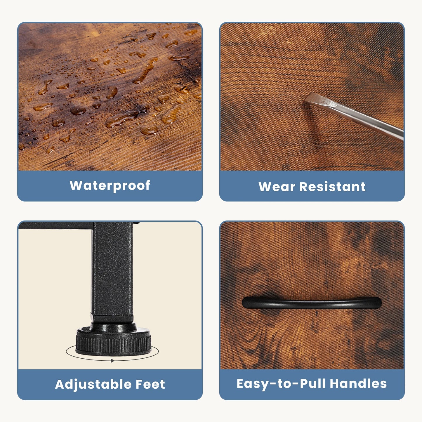 JHK Living Room Display Cabinet Layers With 5 Fabric Drawers  Clothes Storage Dresser