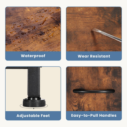 JHK Living Room Display Cabinet Layers With 5 Fabric Drawers  Clothes Storage Dresser