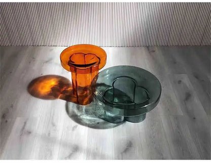 Nordic Creative Glass Coffee Table Living Room Handmade Coffee Table Round
