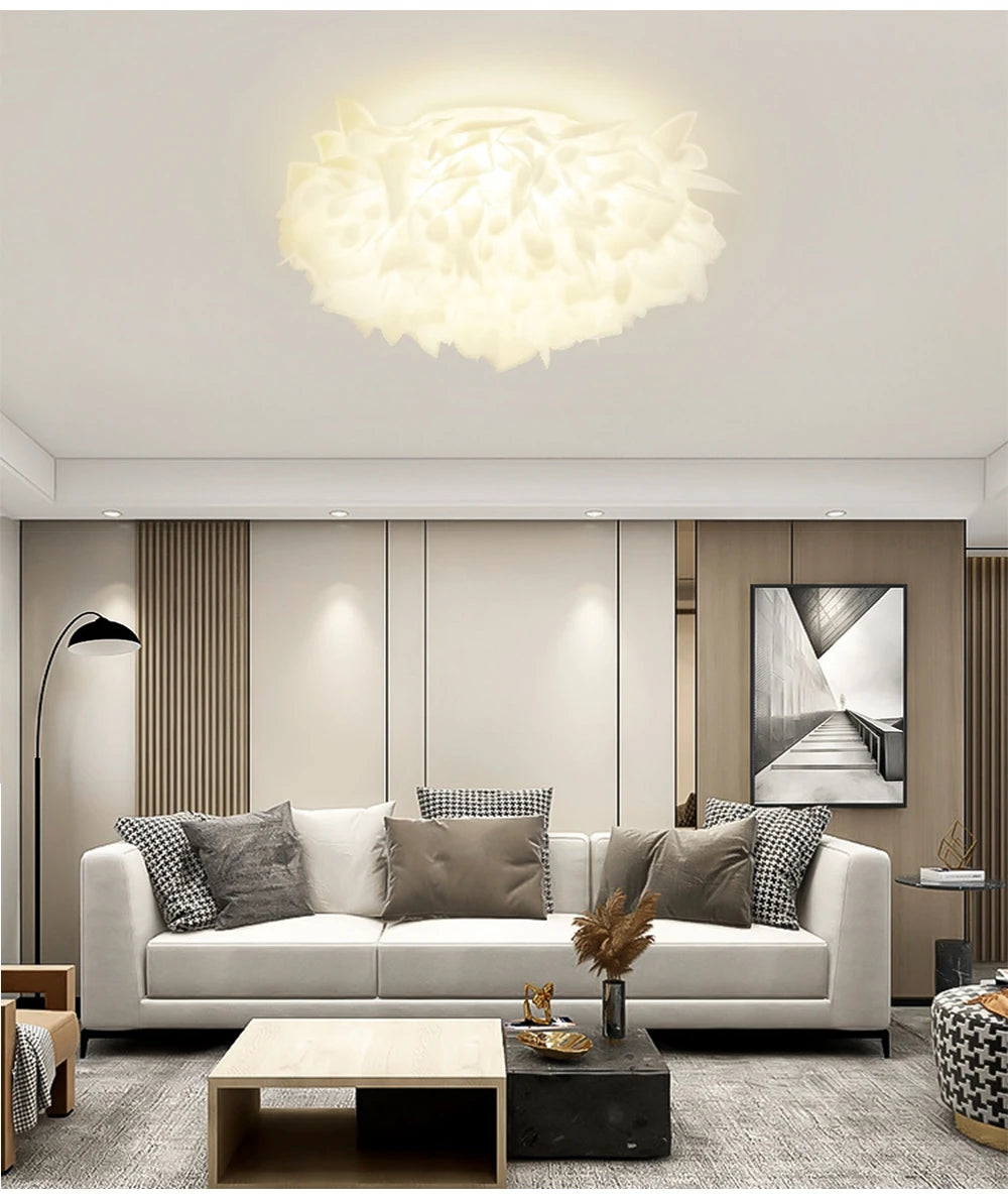 Exquisite Leaves Dimmable LED Ceiling Lights White Remote Control