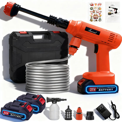 Power Blaster Plus Pressure Washer Cordless Portable Electric Water Spray Gun and Hose
