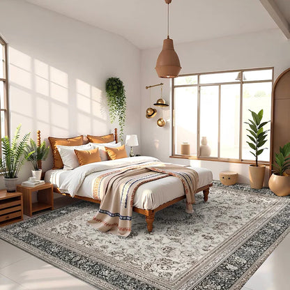 RAKKS Retro Style Rugs for Bedroom Large Area Living Room Decoration