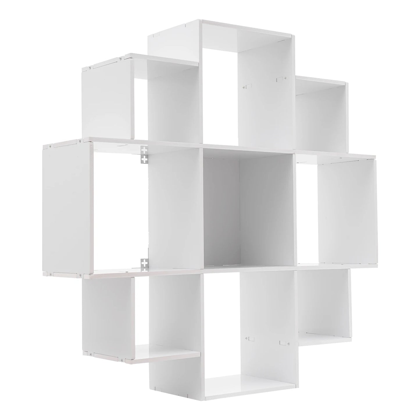 Wall Mounted Irregular Multi-Cube Bookcase, 3-Tier Floating Shelf with 30kg/66lb Load Capacity