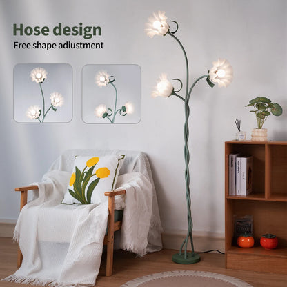 Retro 3-Head Flower Floor Lamp