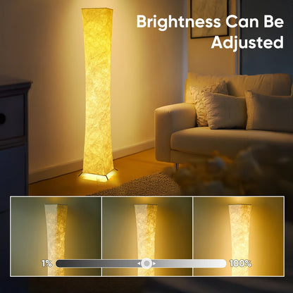 Soft Light Floor Lamp, 52" Simple Design Morden Slim Warm Light 3000K LED Tyvek Fabric Shade