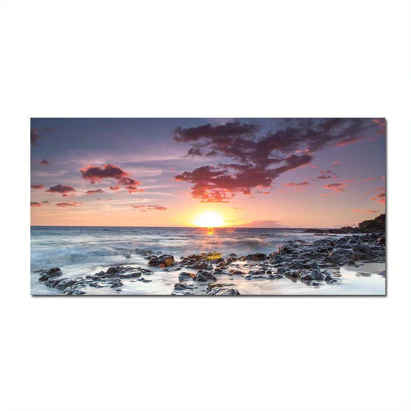 Beach Sunset Wall  Large Landscape Canvas Painting