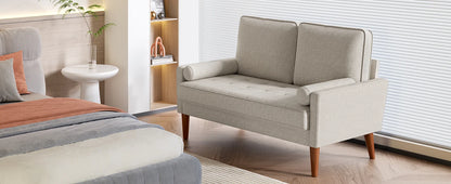48 Inch Vesgantti Loveseat Sofa - Solid Wood Legs  Throw Pillow