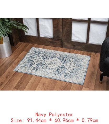 Blue Area Rug 7'10" x 10'3" for Home Decor, Soft and Stylish Floor Covering