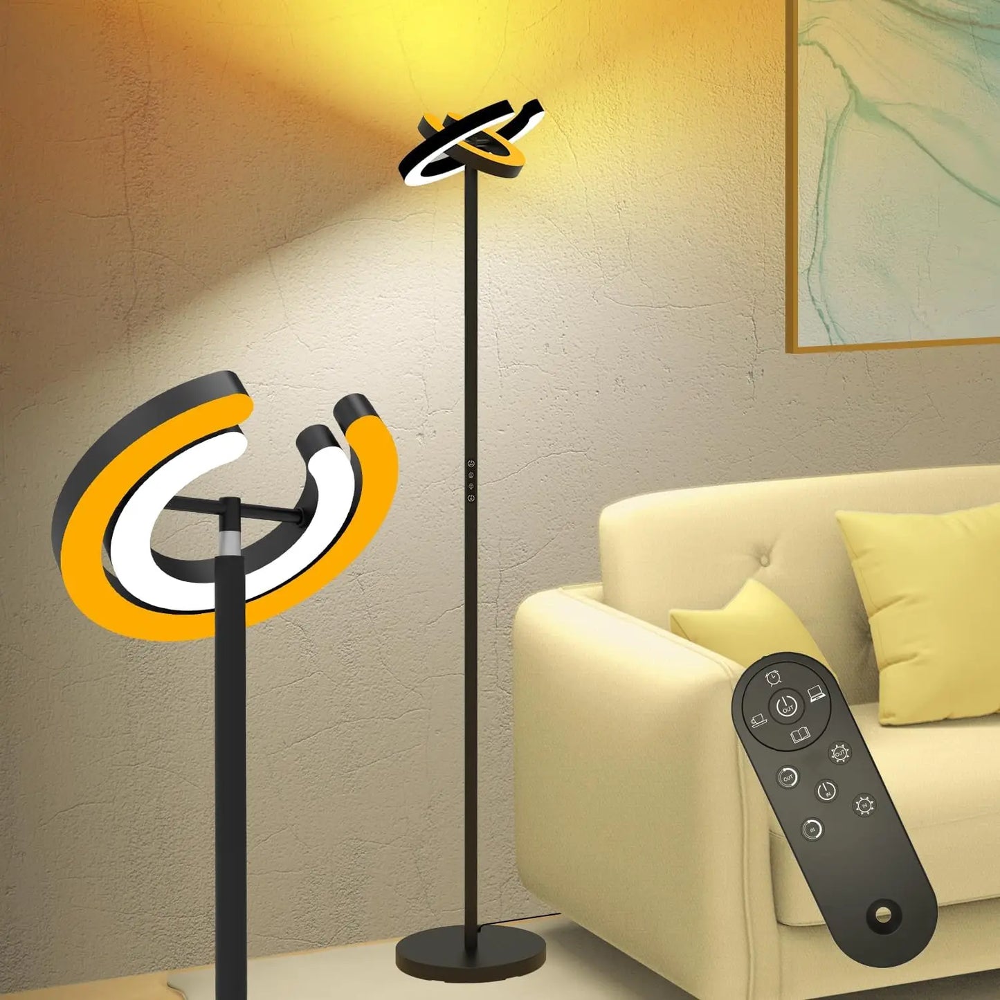 Modern Standing LED Floor Lamp with 2 Rotatable Lights