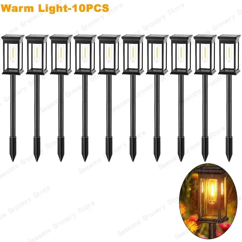 Waterproof LED Solar Lights for Garden Yard Driveway -  Outdoor Landscape Lighting Auto On/Off