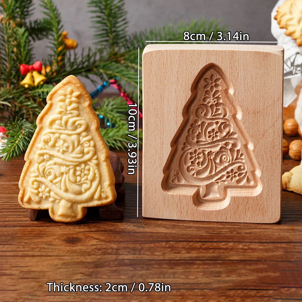 Wooden Cookie Molds for Christmas, DIY 3D Engraved