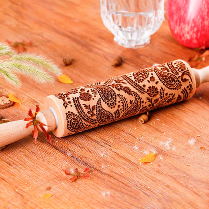 1 pcs Wooden Sunflower Embossed Rolling Pin