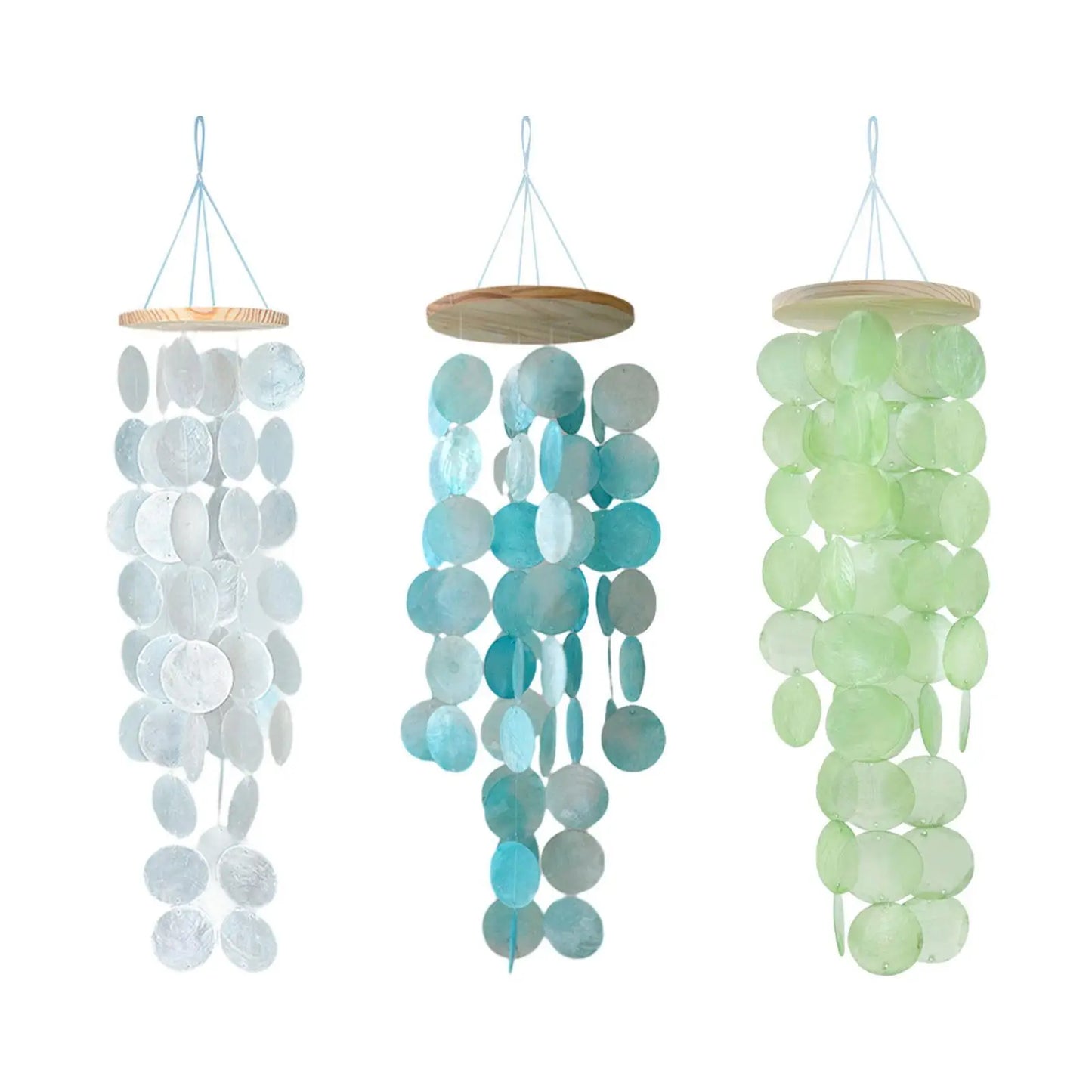 Sea Shell Wind Chimes Decoration 12x45cm for Trees, Fences Lightweight