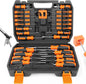 Magnetic Screwdriver Set, 43-Piece with Case, Includes Slotted, Phillips, Hex, Pozidriv, Torx - Green