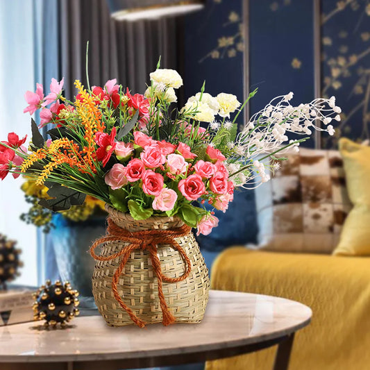 1pc Bamboo Woven Basket  Flower Holder Farmhouse Rustic Home