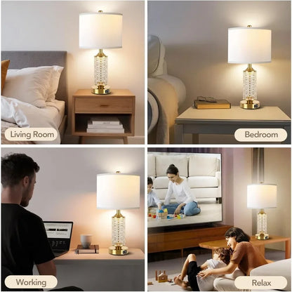 Set Of 2 Table Lamps With USB Ports