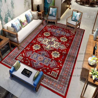 Persian Luxury Rugs for Retro Red Decor Carpets for Living Room