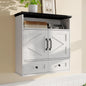 Wall Mounted Farmhouse Medicine Cabinet Over Toilet Storage With Barn Doors Adjustable Shelves