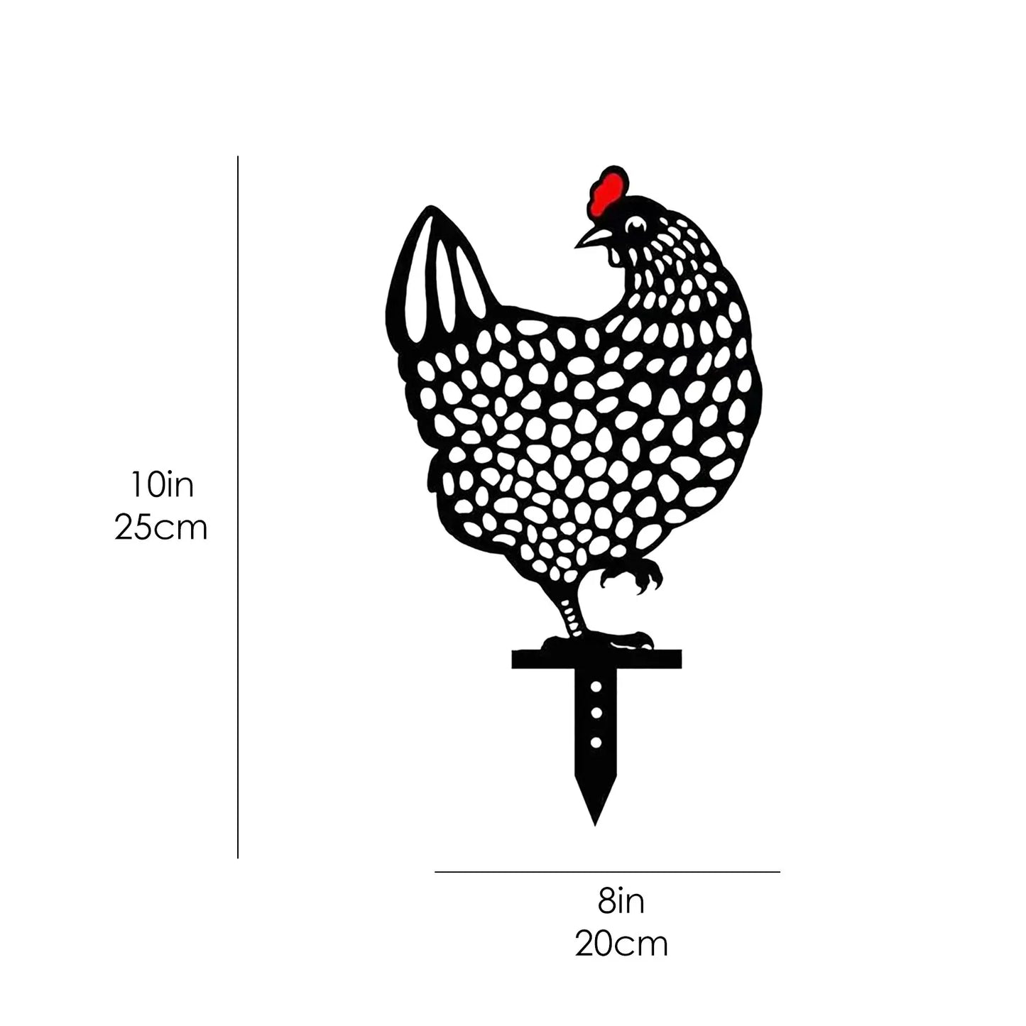 Acrylic Animal Garden Stakes Decorations Hen  For Outdoor Yard Lawn