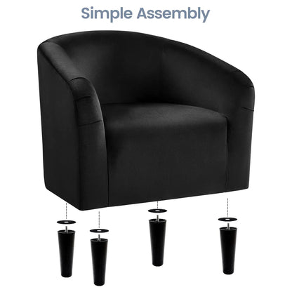 Barrel Chair, Modern Accent Chair Comfy Velvet Chair  for Living Room Bedroom Office,