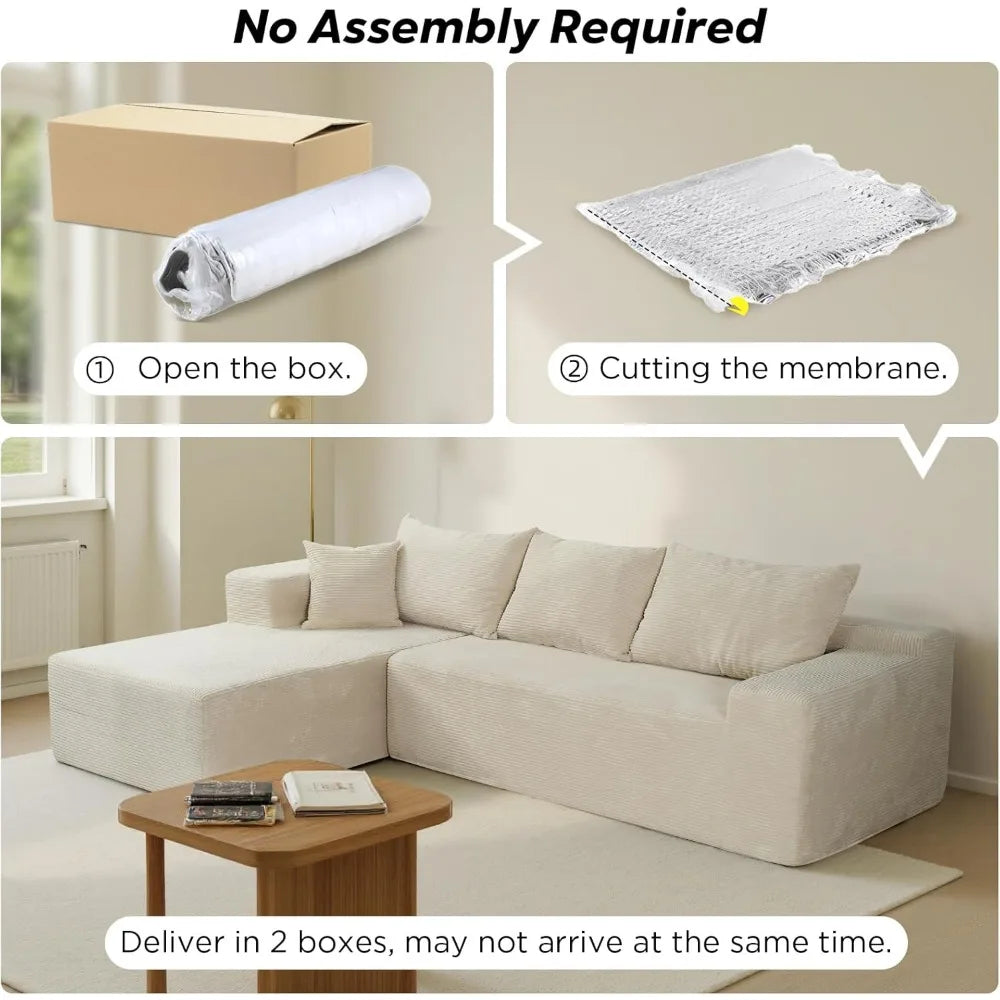 Cloud Sectional Couch with L-Shape Chaise